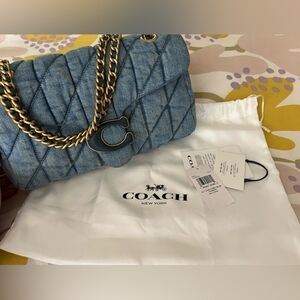 SOLD Coach denim quilted tabby 26